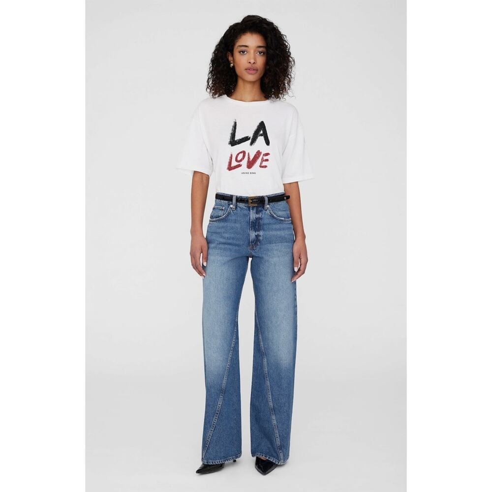 Anine Bing oversized Love LA white t-shirt size XS
